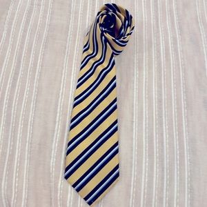 Men’s tie - yellow and blue stripe.